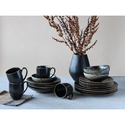 RUSTY 20 Piece Bone China Dinnerware Set, Service for 4