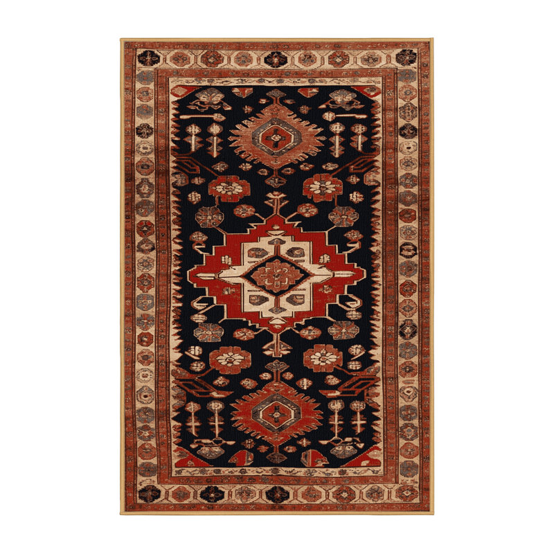 Tapis brun turc lavable à la machine, Rectangulaire 2 pi x 3 pi