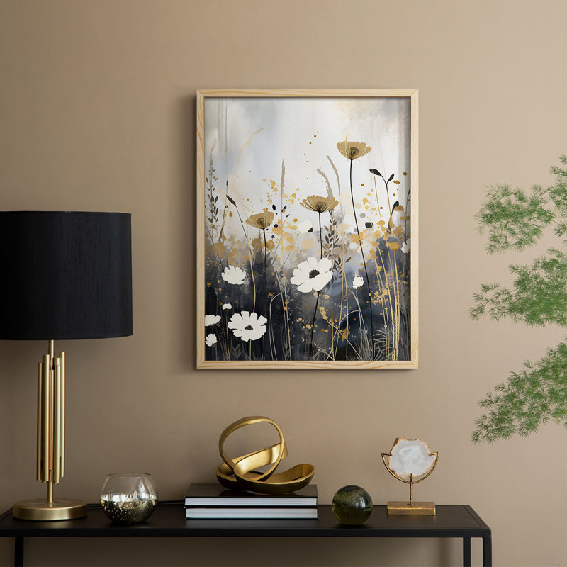 Série FLORAL, reproduction sur CD encadrée - bois massif, H 11 po x l 9 po