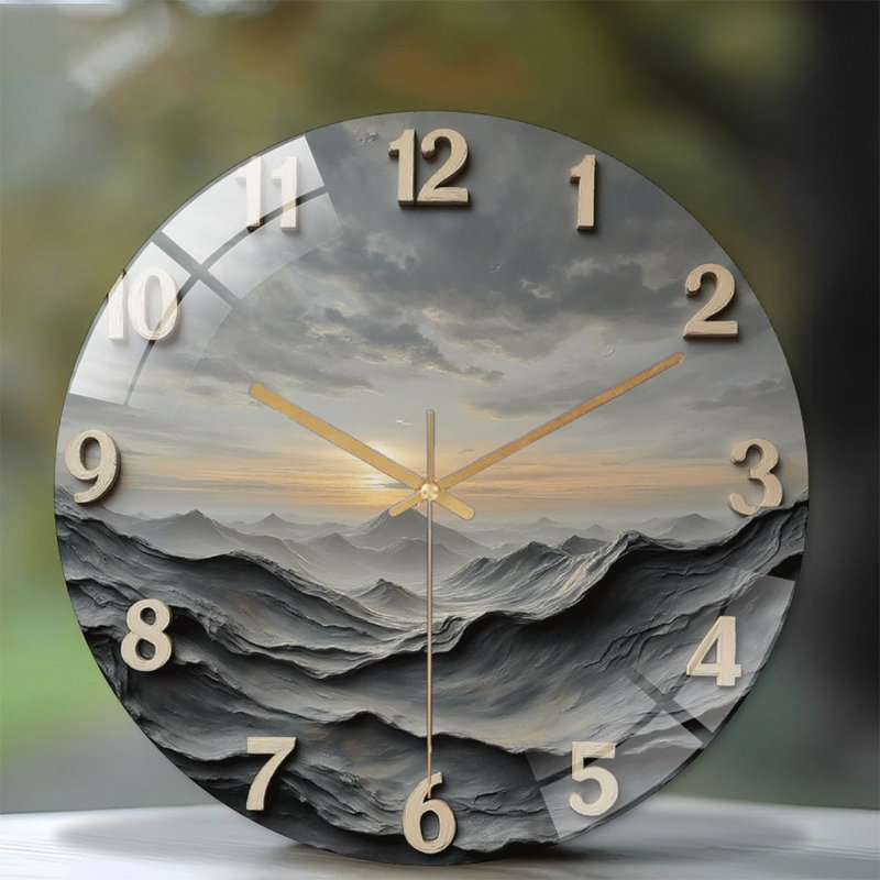 Horloge murale de montagne avec horloge murale 12 po