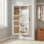 Armoire-penderie pour armoire à bijoux en bois massif avec miroir pleine longueur, 47,5 x 14,3 po, verrouillable au mur avec lumière DEL