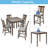 5 Piece Dining Table Set, Wooden Dining Square Table Set For 4, Counter Height Kitchen Table Set With Square Table And 4 Upholstered Chairs For Small Space-1475006266