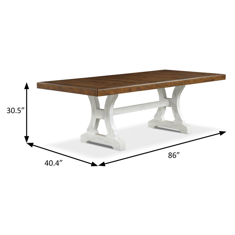 86" W Rustic Dining Table, Brown