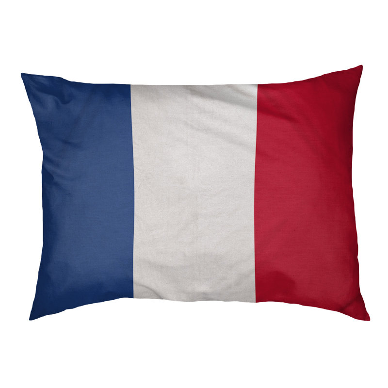 Coussin Detroit, Très grand (l 50 po x P 40 po x H 17 po), Bleu royal / blanc / rouge