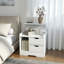 HOMCOM Bedside Table Small Bedside Cabinet, 2 Drawers, High Gloss White