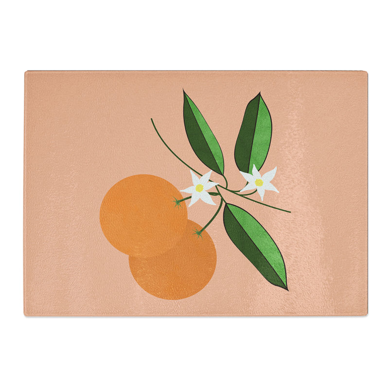 Orange Blossom V2 Chopping Board, 0.4cm H x 28.5cm W x 39cm L