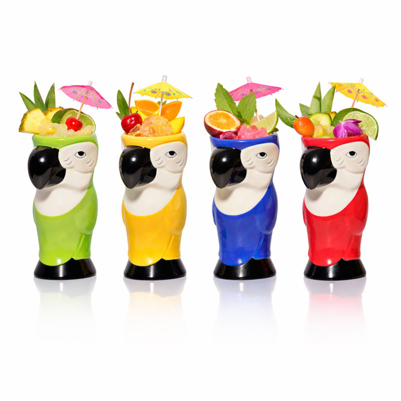 Verres à perroquet en céramique multicolores 15 oz