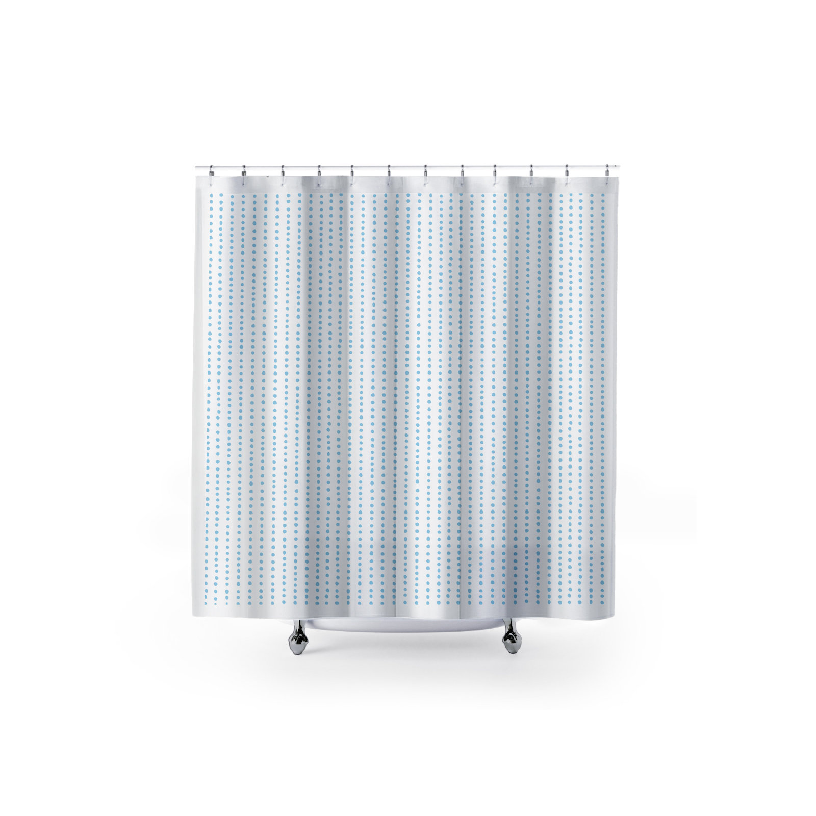 Thora Dots Mid-Century Shower Curtain, Blue