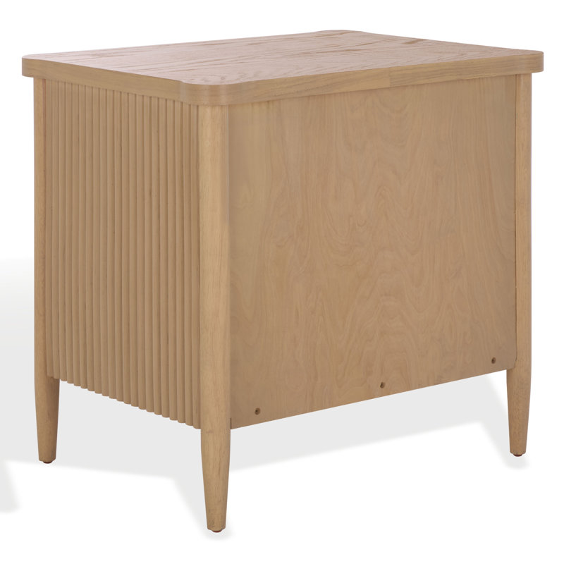 Shelbie 1 Drawer Reeded Nightstand, Oak