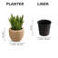 Pot à fleurs rond en polyrattan de 13 po avec cadre en acier SOLHome - panier décoratif d'extérieur avec insert noir