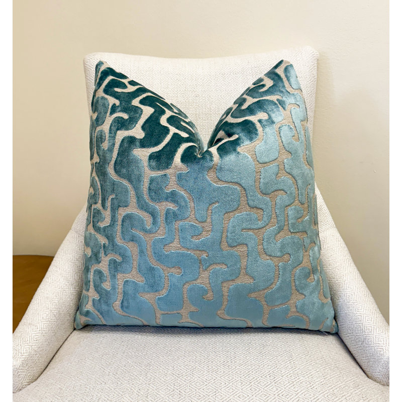 Housse de coussin Velvet Maze, Carré 22 po, Vert