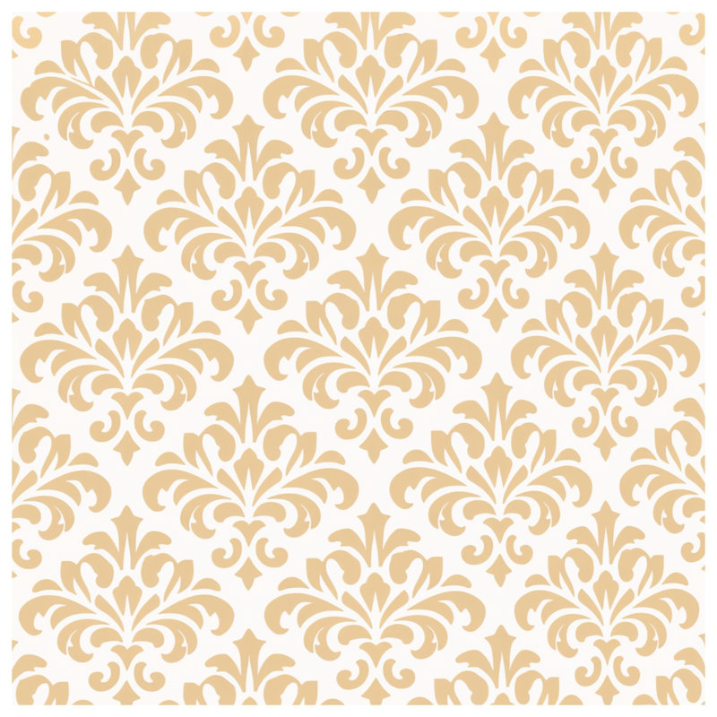 Beige Damask Pattern Quilted Thin Bedspread, Twin