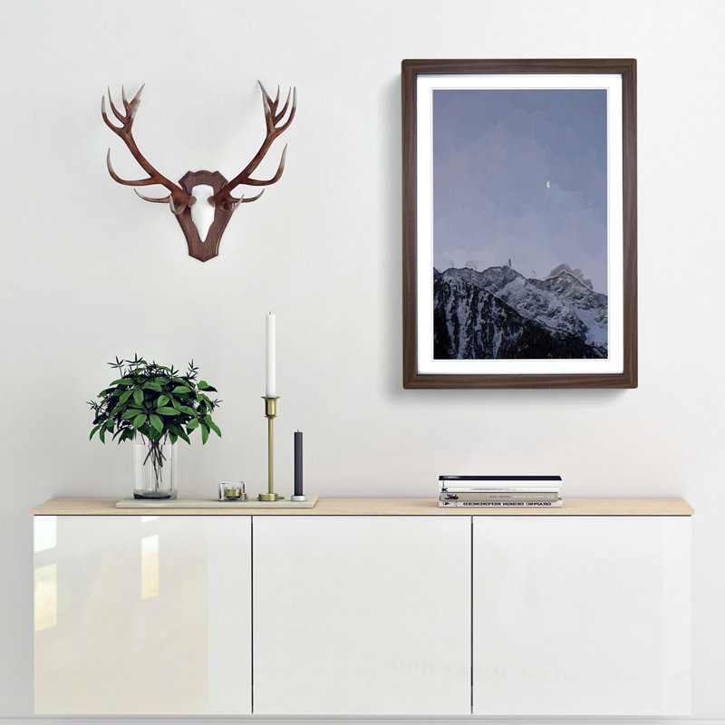 Half a Moon in Abstract - Picture Frame Graphic Art Print, Walnut Framed, 87cm H x 62cm W x 2cm D