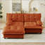 Upholstered 77 " Chenille L-Shaped Sectional with Ottoman