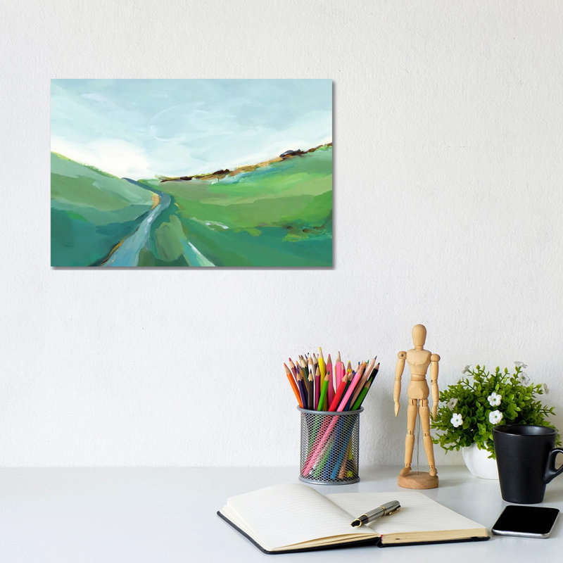 Emerald Hills by Isabelle Z - Painting on Canvas, Wrapped Canvas, 20.32 cm H x 30.48 cm W