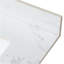 Dessus de meuble-lavabo 31 po x 22 po, dessus de meuble-lavabo en pierre frittée blanc Carra avec lavabo rectangulaire encastré en céramique avec dosseret de meuble-lavabo, comptoir à trois trous