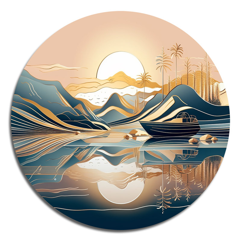 Deschamp Gold Metallic Coastal Paradise II, H 23 po x l 23 po x P 1 po