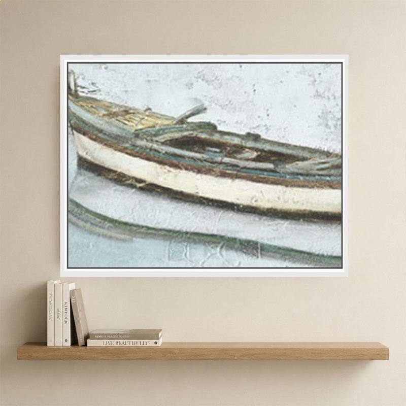 Row Boat, 34" H x 44" W, White