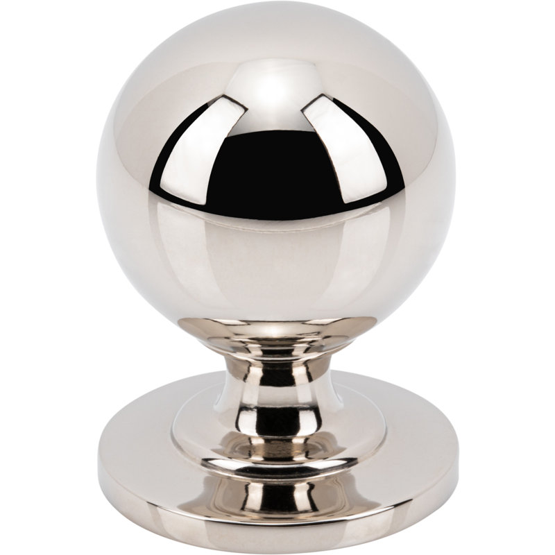 Divina 1 1/4" Diameter Round Smooth Knob, Polished Nickel