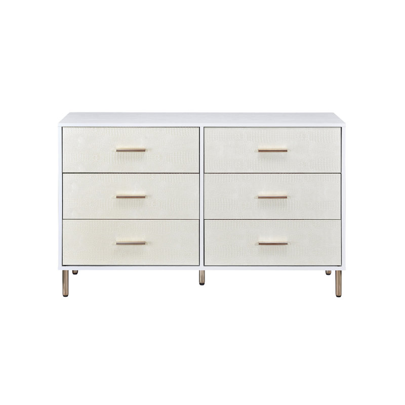 Commode blanche, champagne et or Myles