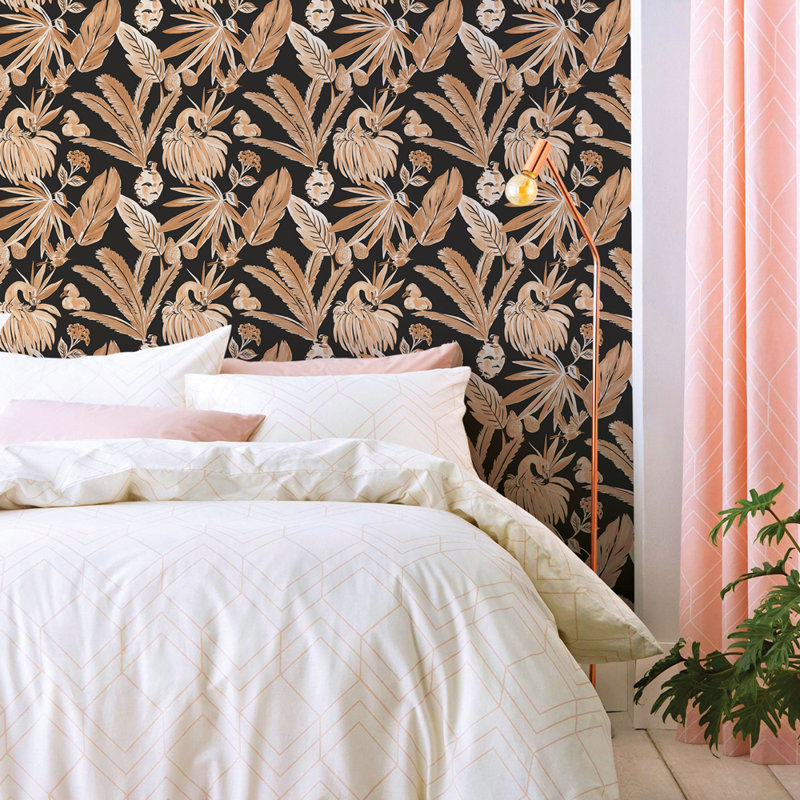 Munday 33' L x 20.5" W Peel and Stick Wallpaper Roll, Black