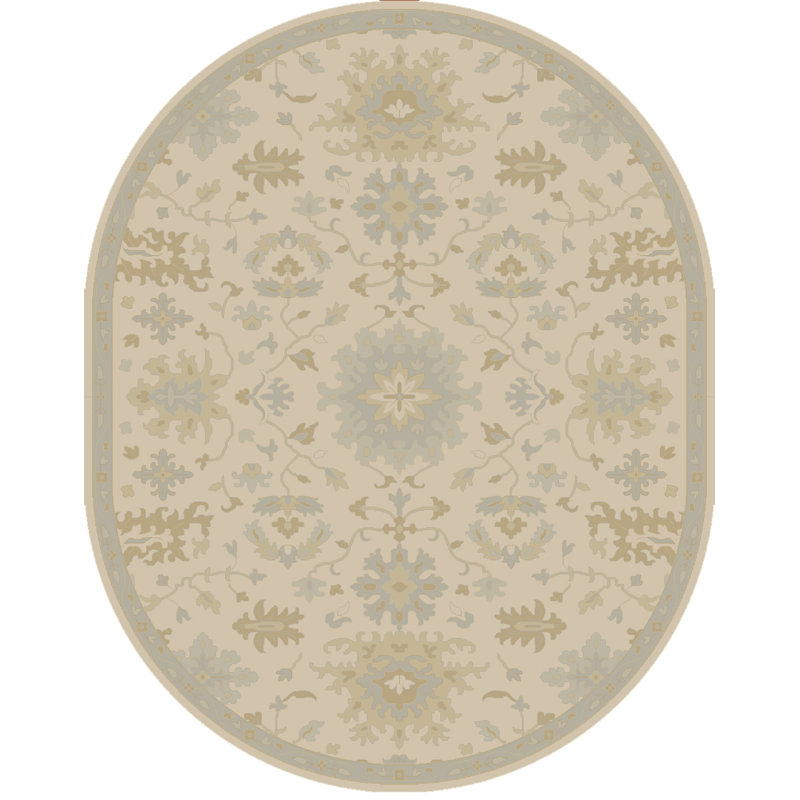 Arden Wool Floral Indoor Rug, Oval 6' x 9'