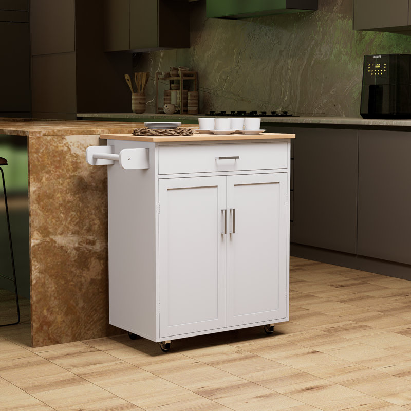 Blanc avec tablettes réglables et porte-serviettes