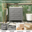 Meuble-lavabo de 30 po avec lavabo, structure en bois massif, 3 tiroirs, style rétro élégant et de grande qualité, rangement spacieux, lavabo à trois trous pré-percé, couleur grise, structure en céramique,