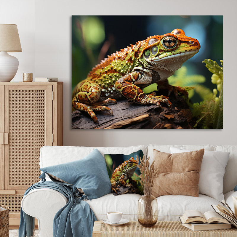 Portrait de grenouille II - impression, H 34 po x l 44 po, Toile tendue
