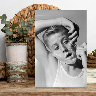 1950S 1960S Boy Shaving First Time Contemporary Portrait Wall Art