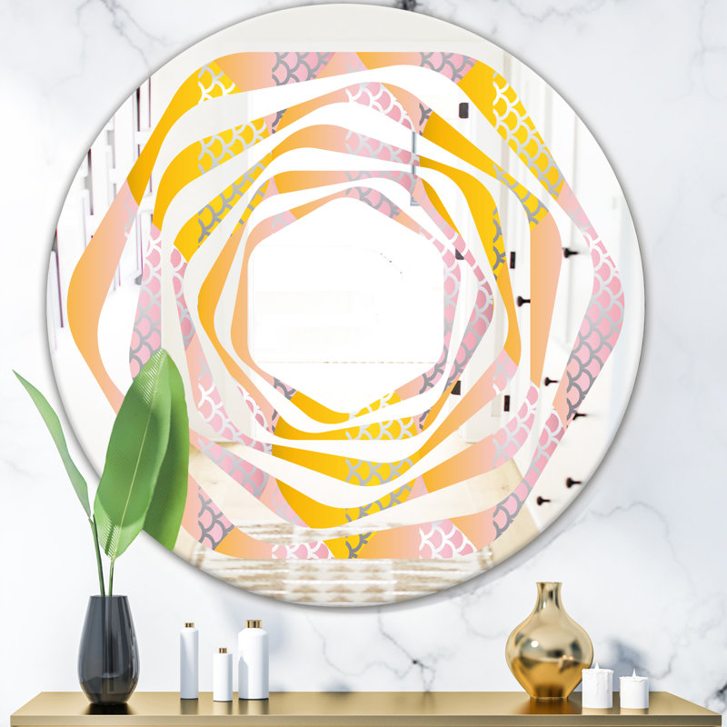Miroir mural en forme de losanges moderne et sans cadre iv whirl, 23,6 po x 23,6 po