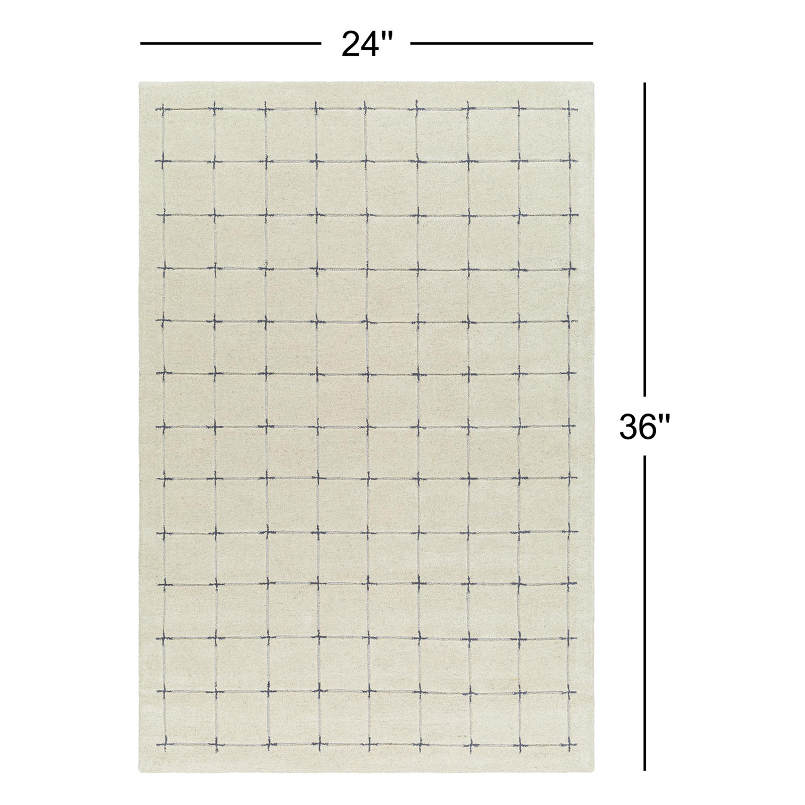 Mallory Hand-Woven Gray Geometric Rug, Rectangle 2' x 3'