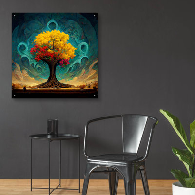 Winston Porter «Arbre de vie 26» par Ray Heere, art mural en verre acrylique, ACR-37805