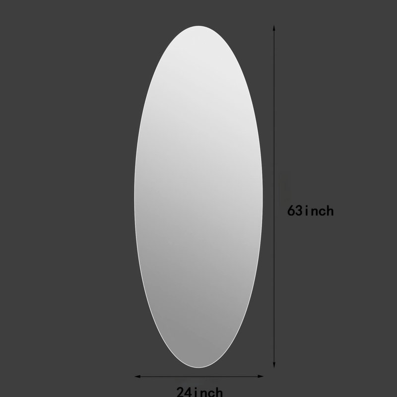 63" X 21" Full Length Wall Mirror, Hd Copper- Silver Glass, Shatterproof, -, , Perfect For Bedrooms And Salons, Clear Accurate Reflection Effectiveness 63 21 Inch Mirror With Shatterproof Backing,