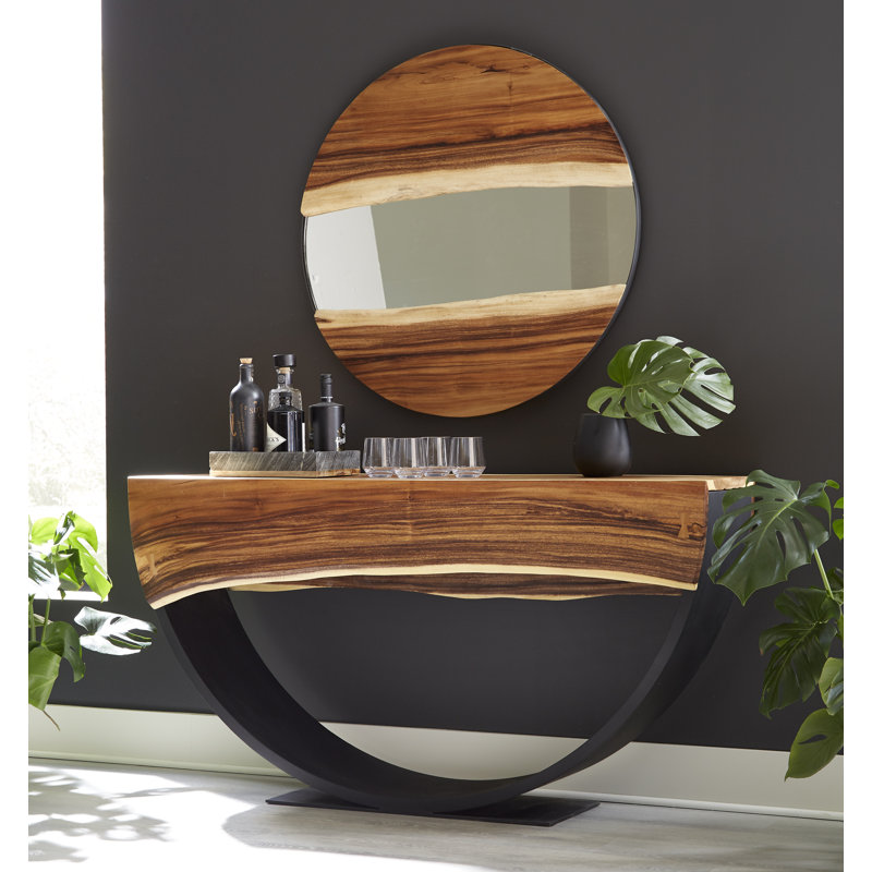 River Mirror, Natural, Round
