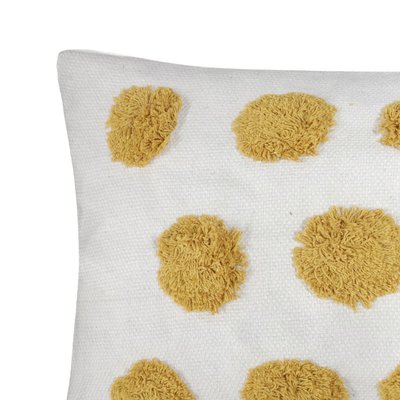 Polyester Pillow, Yellow/White