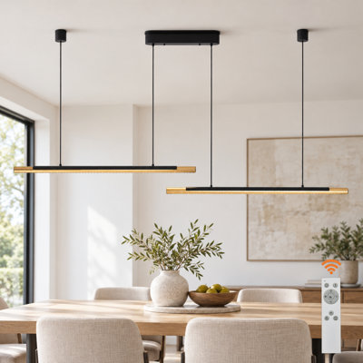2 - Light Linear LED Dimmable Kitchen Island Pendant