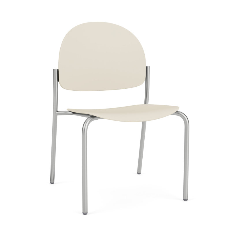 Chaise d'invité sans accoudoir Chat Chat, Argent, Sand Beige Poly