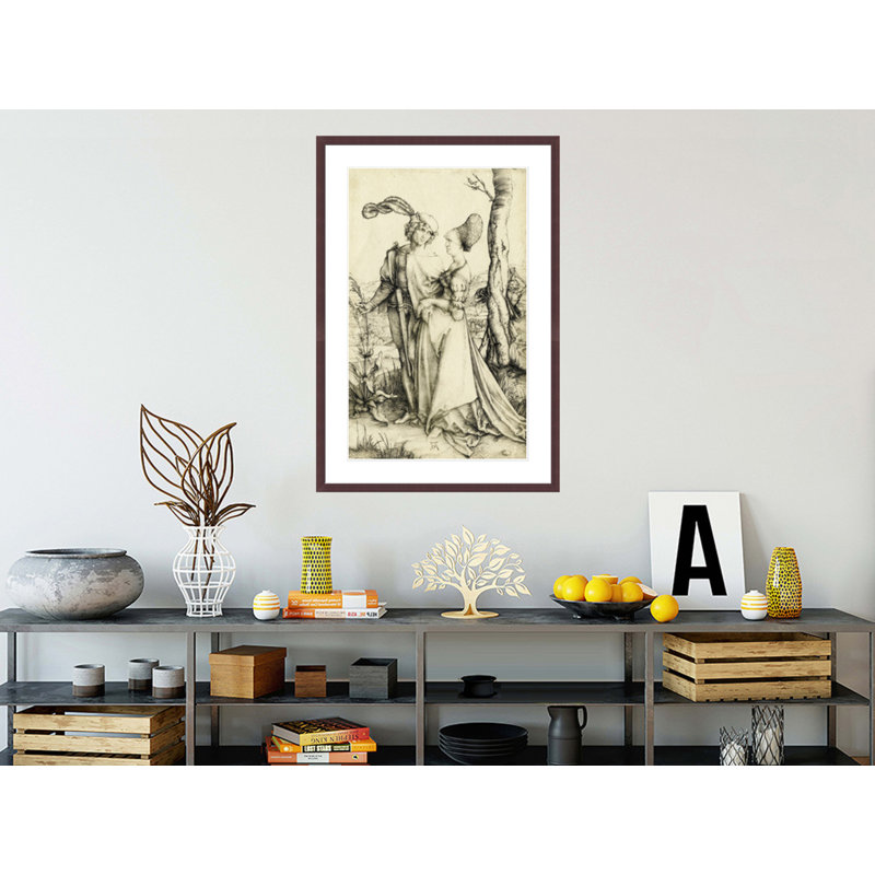 Promenade (jeune couple menacé par la mort) par Albrecht Dürer, impression giclée encadrée, H 41,5 po x l 28,28 po
