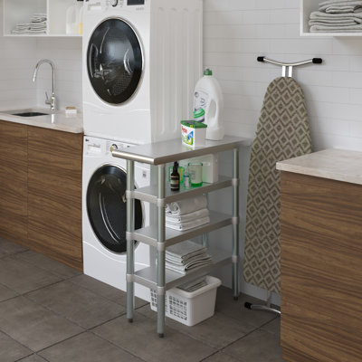 30 po X 15 po Table en acier inoxydable avec trois tablettes inférieures