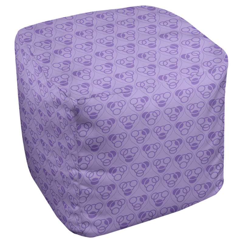 Repose-pieds à cubes classic circle ondulations, Mauve
