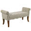 Banc de salon beige avec accoudoirs arrondis - Traditionnel pour une entrée à atmosphère sereine dans un design rembourré et une entrée accueillante