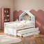 Lit maison avec lit gigogne, tablettes de tête de lit et tiroirs de rangement-1420374311-1420374312