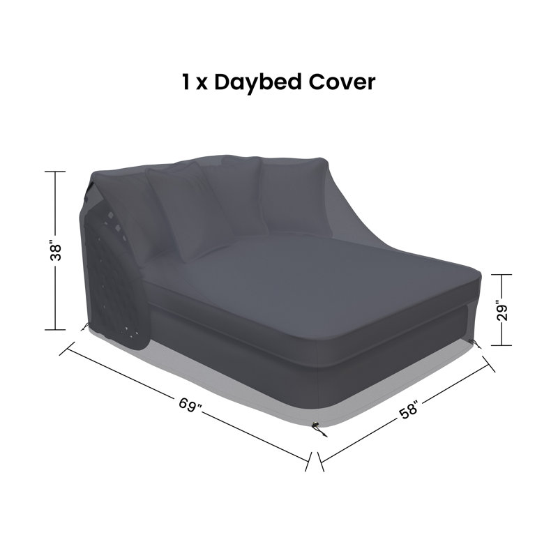 Bali 57'' Wide Premium All-Weather Wicker Patio Daybed Cover