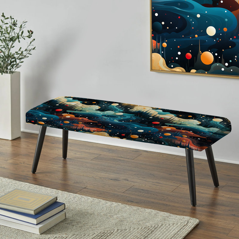 Cosmic Harmony - Banc rembourré abstrait noir