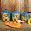 Golden Sunflowers Set of 3 Canisters  Large (104 oz), Medium 72 oz), Small (54 oz)