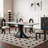 4 - Person White + Black Rectangular Sintered Stone Tabletop Dining Table Set-112505212