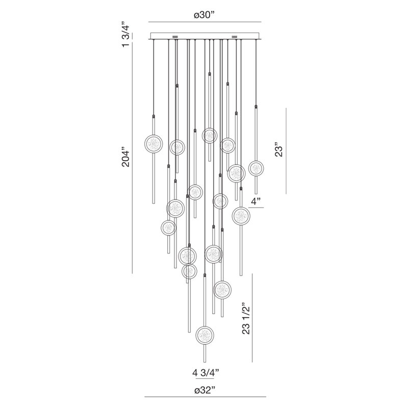 Mélange d'aluminium anodisé à DEL et boule transparente, Laiton
