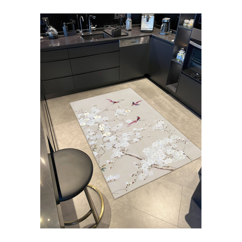 Tapis tissé à motif floral et motif floral moderne, Rectangle 2 pi 4 po x 3 pi 11 po
