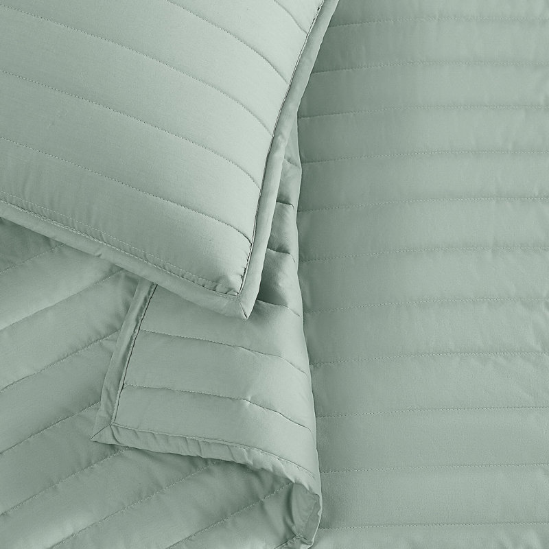Ensemble de courtepointe standard en coton, Craie, Courtepointe pour lit simple + 1 taie décorative 